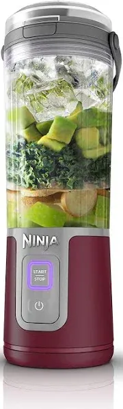 Ninja Blast 18oz Portable Blender with Flat Lid and Blade Cover-Cranberr<wbr/>y - New