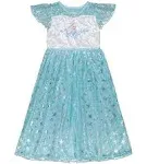 Disney Girls' Frozen Fantasy Gown Nightgown, Elsa in Blue 2, 3T