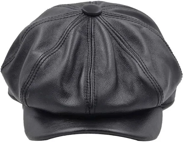 Yosang Fashion Men's Leather Classic 8 Panel Gatsby Newsboy Ivy Hat