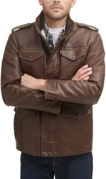 Levi's Men's Faux Leather Four Pocket Field Jacket