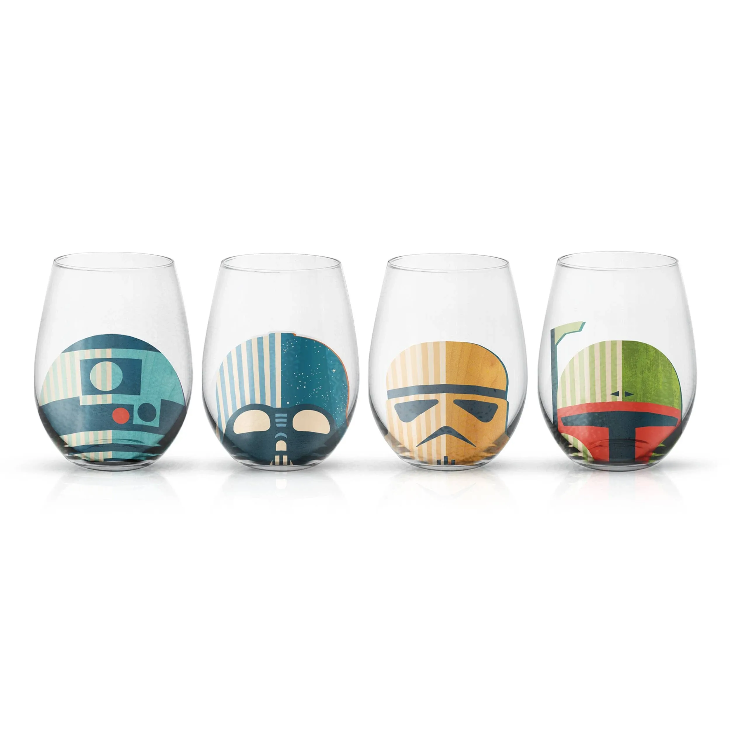 JoyJolt Star Wars Helmet Hues Tumblers Stemless Glasses. Set of 4 Large 19oz ...