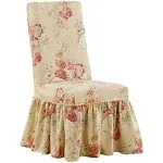 Waverly Ballad Bouquet Long Dining Chair Slipcover ,Blush