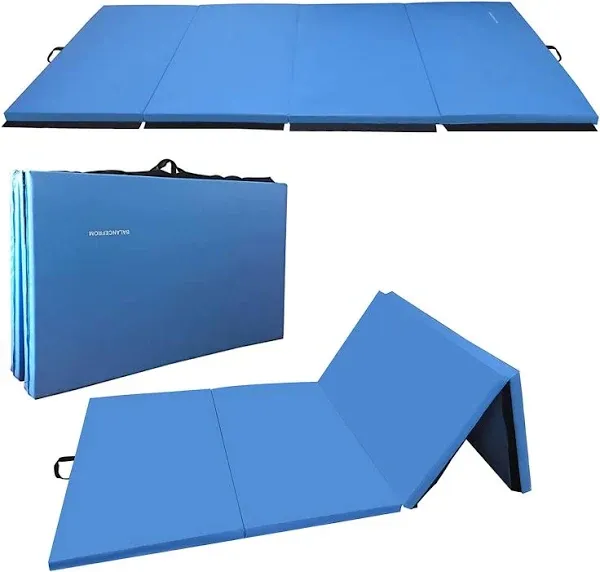 BalanceFrom Folding Gymnastics Mat, Home Gym Floor Tumbling Equipment, 4&#039; x 1...