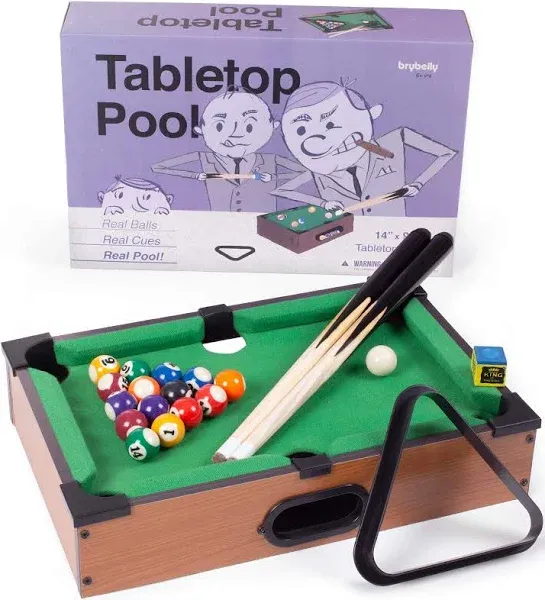 Tabletop Pool, Mini Pool Table &amp; Billiard Set | Small Billiards Game with 16 ...