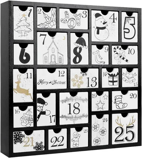 CCINEE Christmas Wooden Advent Calendar