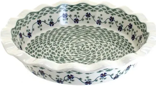 Blue Rose Polish Pottery Pie Plate