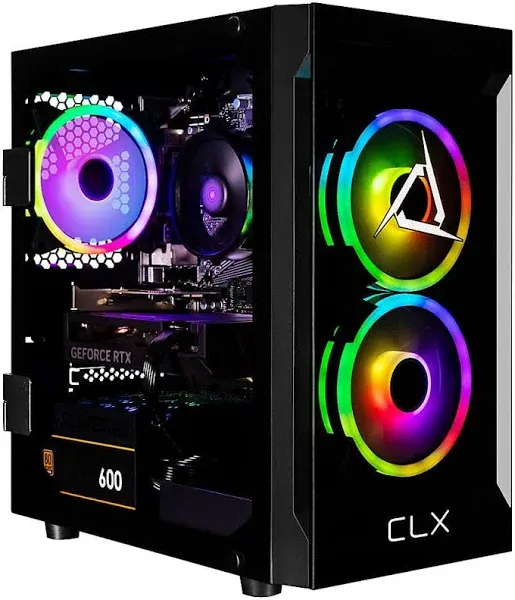 CLX | SET Gaming Desktop - AMD Ryzen 7 5700X - 16GB DDR4 3600 Memory - GeForce RTX 4060 - 1TB NVMe M.2 SSD + 2TB HDD - Black | Realry