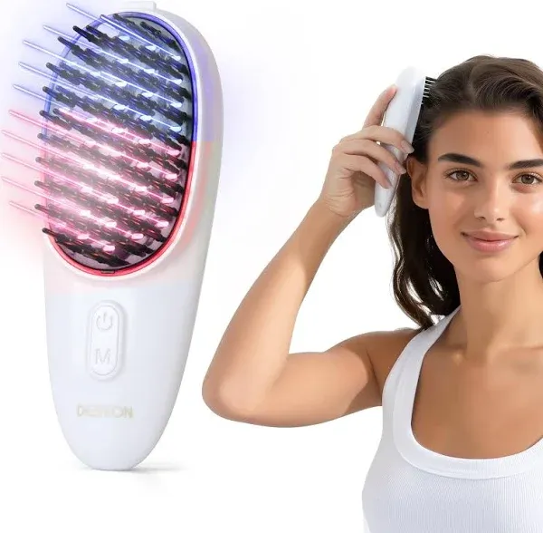 Hair Growth Comb with Red Light Therapy for Hair Growth - Head Massager for Hair Growth and Electric Scalp Massager. Combines Red light hair therapy to stimulate follicles and promote hair growth