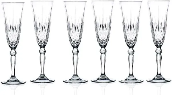 Lorenzo Import Melodia Crystal Champagne Glass Set of 6