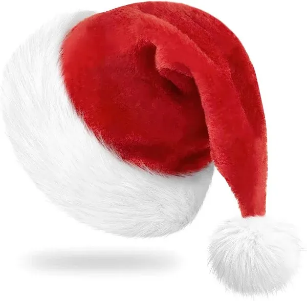 Velvet Christmas Hat with Extra Thicken Fur