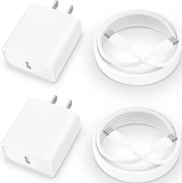 [Apple MFi Certified] iPhone 16 Charger Fast Charging, 20W USB C Fast Charger Block with 2Pack 6ft Long USB C Charging Cable Cord for iPhone 16/16 Pro/16 Pro Max/16 Plus/15 Pro/15 Plus, Airpods, iPad