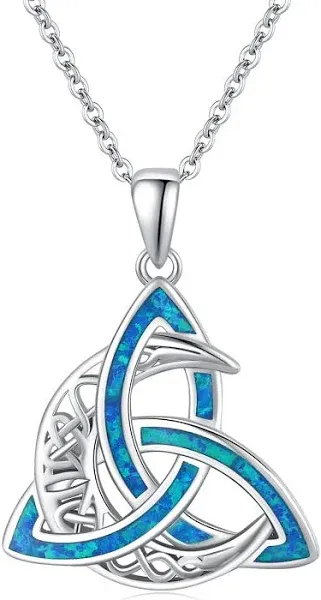 925 Sterling Silver Celtic Moon Pendant Necklace