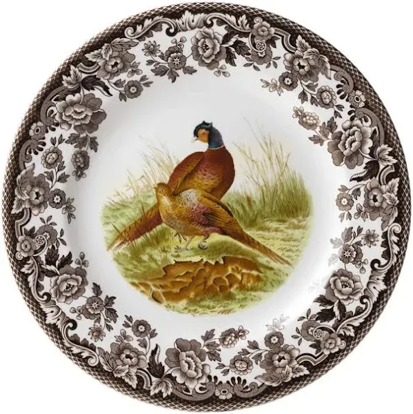 Spode Woodland Luncheon Plate, Pheasant Design - 9” Plate for Thanksgiving & Special Occasions, Fine Earthenware, Dishwasher & Microwave Safe, Excellent for Fall Entertaining - Holiday Dinnerware Set