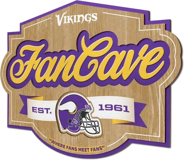 YouTheFan NFL Fan Cave Sign Minnesota Vikings