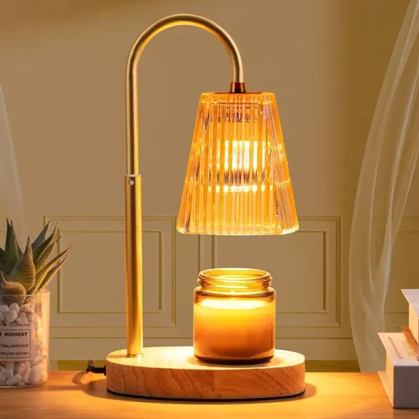 Candle Warmer Lamp - Dimmable Wax Melt Warmer Lampshade Candles Top Amber