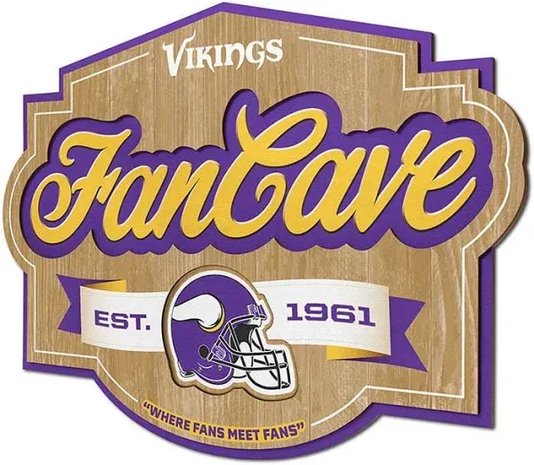 YouTheFan NFL Fan Cave Sign Minnesota Vikings