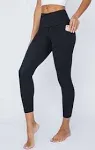 Yogalicious Lux High Waist Side Pocket 7/8 Ankle Legging Xs / Black