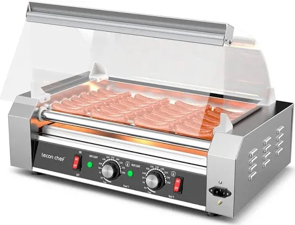 Leconchef Hot Dog Roller Machine Commercial Electric 7 Roller Grill Hot Dog W...