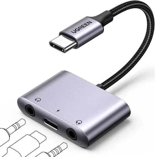 UGREEN USB C to 3.5mm Headphone and Charger Adapter