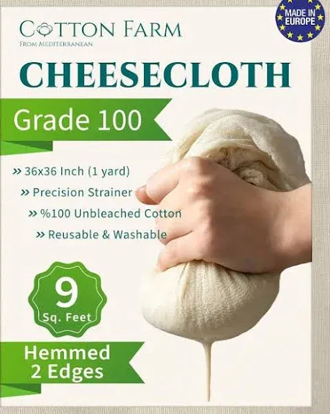 Cotton Farm Grade 100 Cheese Cloths Straining & More