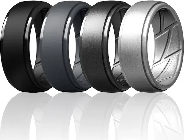 ThunderFit Men's Silicone Rings 10mm Wide 2.5mm Thick Rubber Bands, Breathable,Variety Multipack 1-7