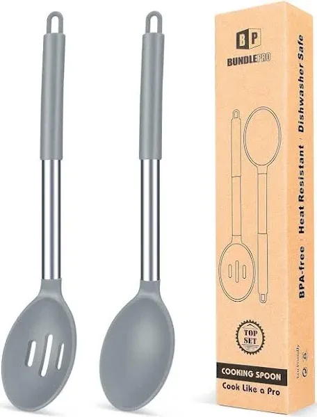 Bundlepro Pack of 2 Large Silicone Cooking Spoons