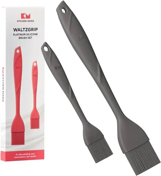 Kitchen Mama WALTZGRIP Platinum Silicone 2pc Brush Set