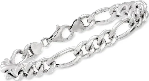 Men's 8.5mm Sterling Silver Figaro-Link Bracelet. 8.5&quot;