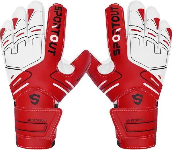 Sportout Youth&Adult Goalie Goalkeeper Gloves,Strong Grip for The Toughest Saves, with Finger Protect & 4+3MM Latex to Give Splendid Protection to Prevent Injuries,4 Colors