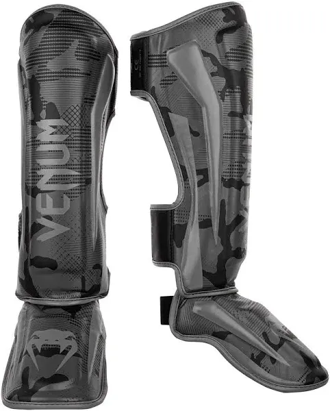 Venum Elite Shin Guards - Black/Dark camo - M - Venum