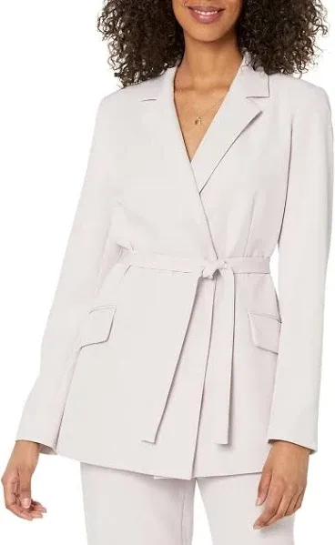 The Drop Women's Ren Wrap-Front-Belted Blazer