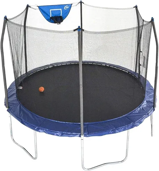 Skywalker Trampolines Jump N' Dunk Trampoline with Safety Enclosure and Basketball Hoop