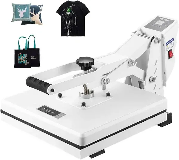 VEVOR 15 x 15 in. Fast Heating High Pressure Heat Press Machine for T-Shirt White