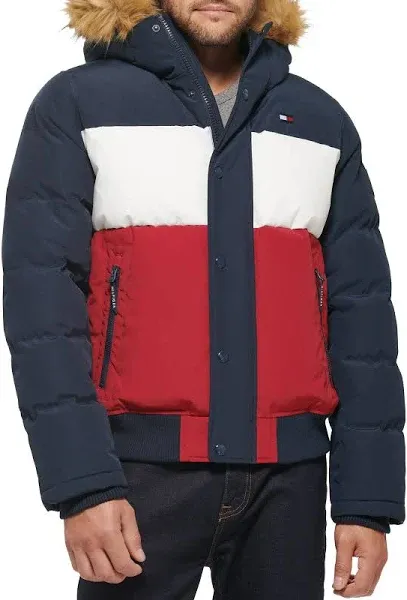 Tommy Hilfiger Men's Arctic Cloth Quilted Snorkel Bomber Jacket