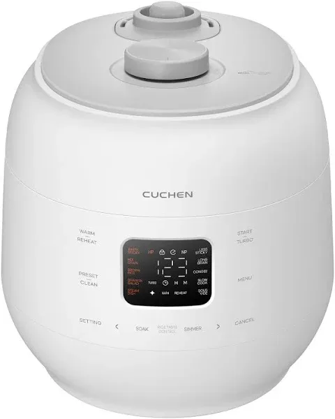 Cuchen Crs-fwk1040wus | Dual Heating Pressure Rice Cooker 10 Cup (Uncooked) | High/Non-Pressure | Triple Power Packing | Easy Open Handle | Stainless