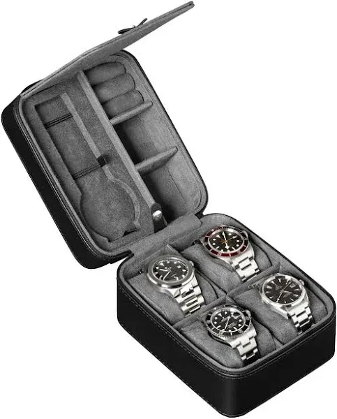  5 Watch Travel Case Storage Organizer for 5 Watches | Tough Black / Grey