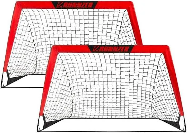 Sturdy Portable Kids Soccer Goals - 4&#039;x3&#039;, Set of 2 - Durable - Carrying Case