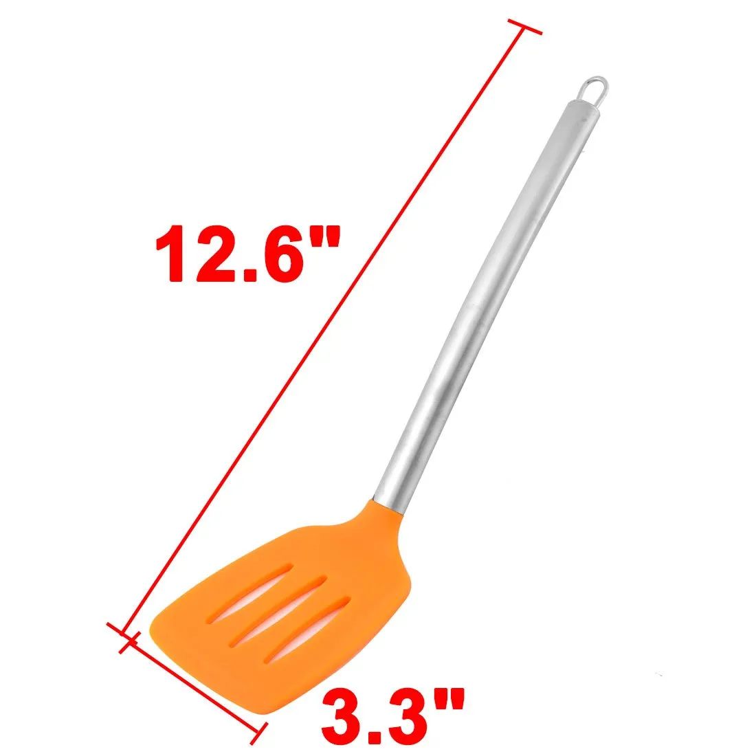 Unique BargainsKitchenware Stainless Steel Grip Silicone Slotted Pancake Turner Spatula