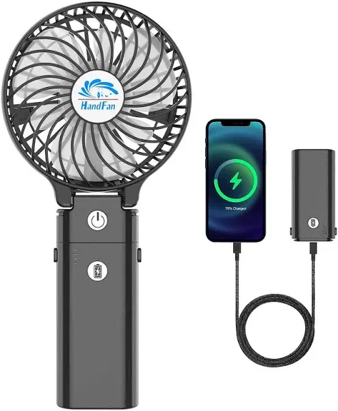 5200mAh Rechargeable Handheld Fan with Foldable Design - Cooling Companion