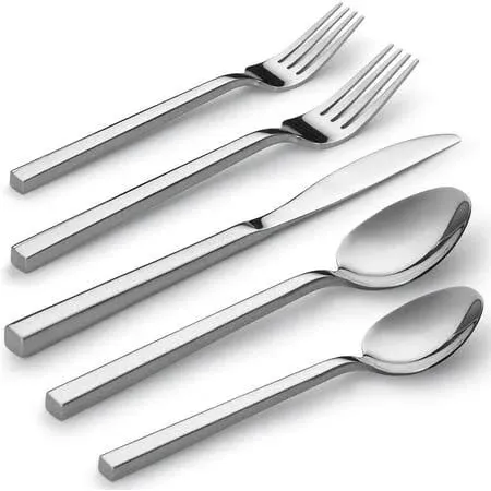 KINGSTONE Forged 20-Piece Silverware Set, 18/10 Stainless Steel Flatware Utensil