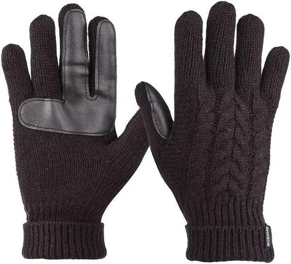 Women&#039;S Cable Knit Gloves with Touchscreen Palm Patches