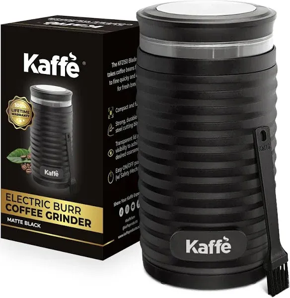 Kaffe Electric Coffee Bean Grinder w/Cleaning Brush Easy On/Off