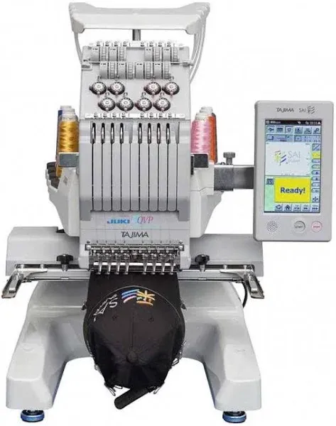 JUKI Tajima SAI 8 Needle Embroidery Machine with Hat Hoop and Software