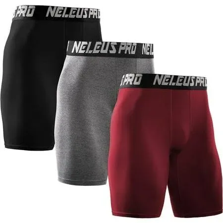 NELEUS Men's Compression Shorts Pack of 3