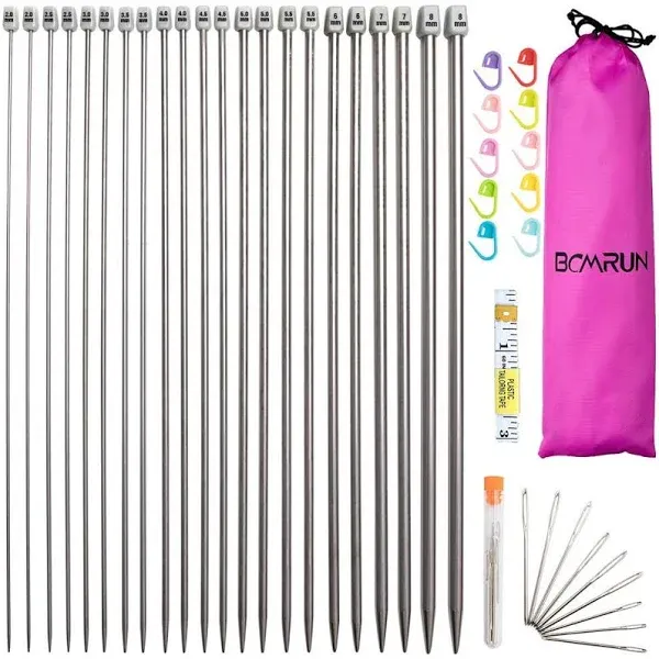 BCMRUN 22pcs Knitting Needle Set