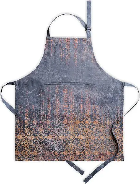 Maison d' Hermine Apron 100% Cotton 1 Piece Adjustable Neck Strap Apron with Center Pocket & Long Ties for Mothers Day Gifts