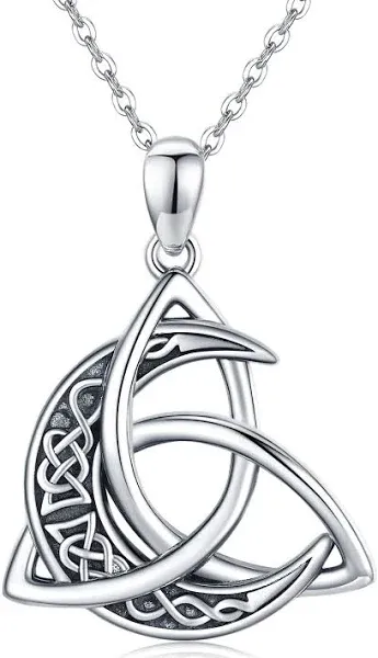 Moon Necklace for Women 925 Sterling Silver Celtic Knot Pendant Jewelry Gifts