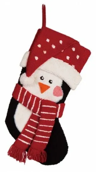 19&#034;L 3D Penguin Hooked Stocking