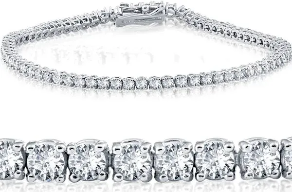 Round Cut Diamond Tennis Bracelet 3.00 CT 14k White Gold Natural Certified Gift