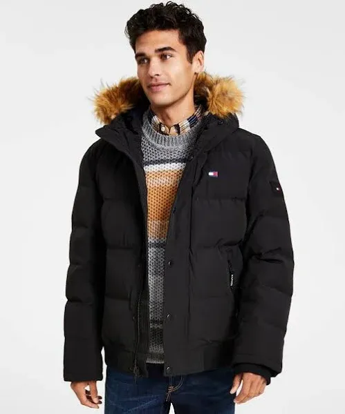 Tommy Hilfiger Men's Arctic Cloth Quilted Snorkel Bomber Jacket